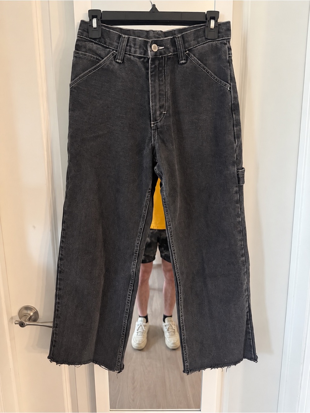J. Galt Black Carpenter Jeans Size S High Rise Wide Leg Utility Y2K
